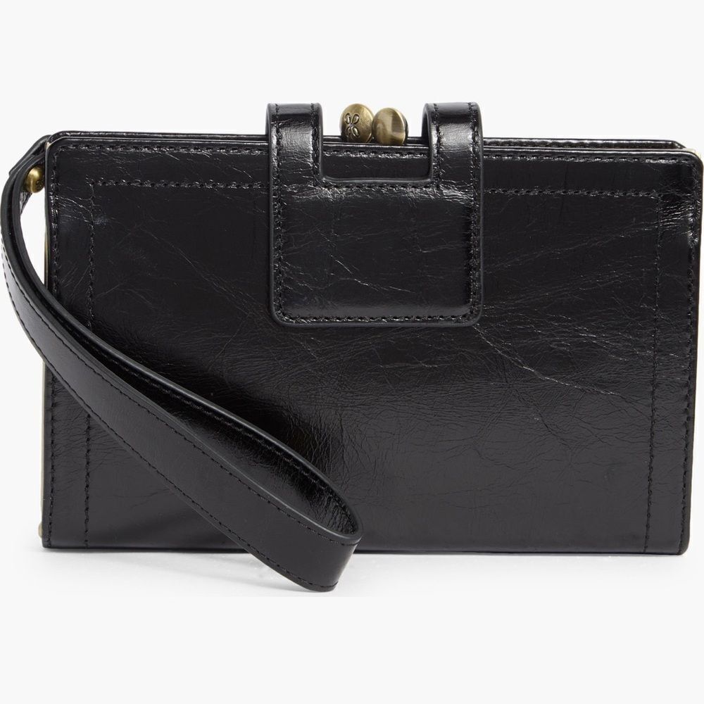 HOBO Black Leather Wristlet Clutch brand new with tags